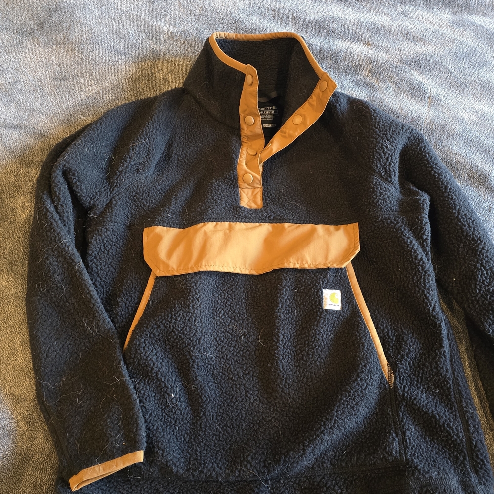 Carhartt Black and Orange Fleece Pullover